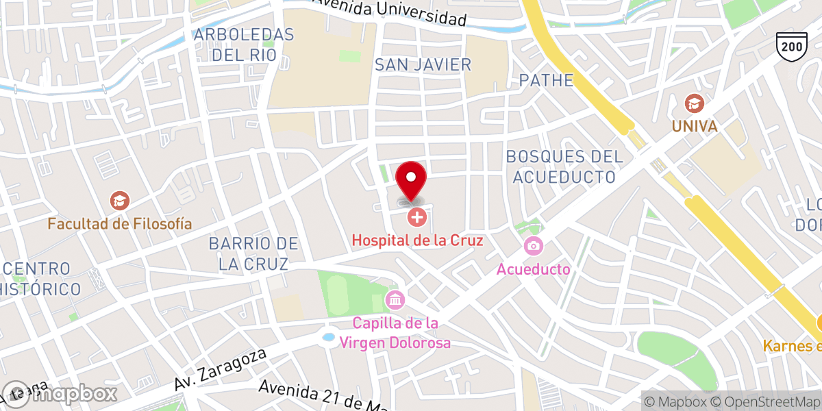 Map showing location of Templo Expiatorio del Sagrado Corazón de Jesús de la Confraternidad de los Operarios del Reino de Cristo