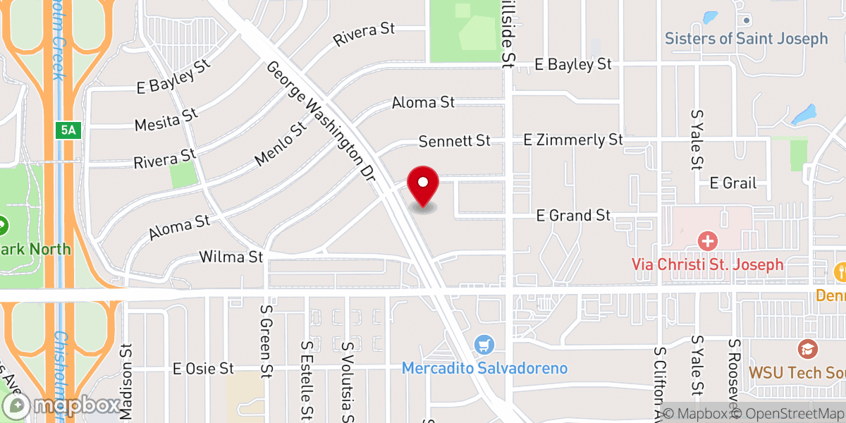 Map showing location of New Hope Christian Church