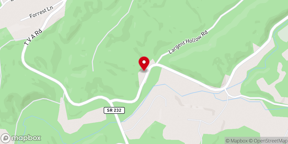 Map showing location of Leatherwood Asbury Church