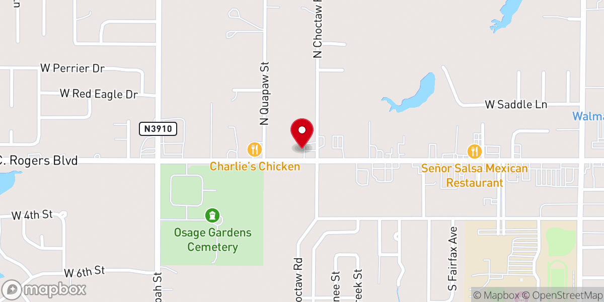 Map showing location of Skiatook Auto Lube