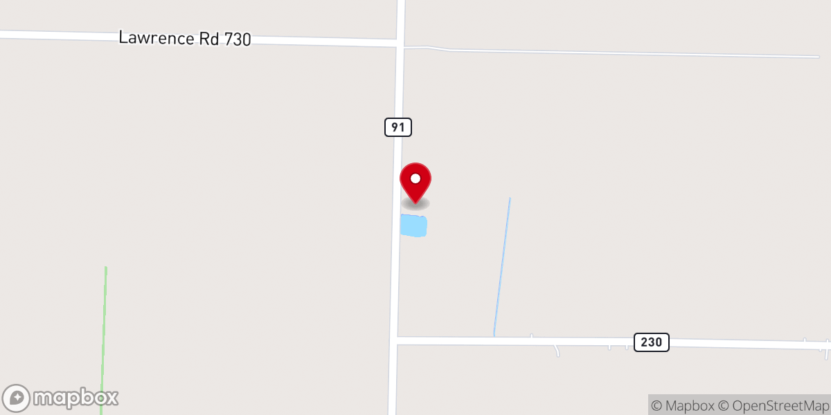 Map showing location of Oak Grove Church of Christ