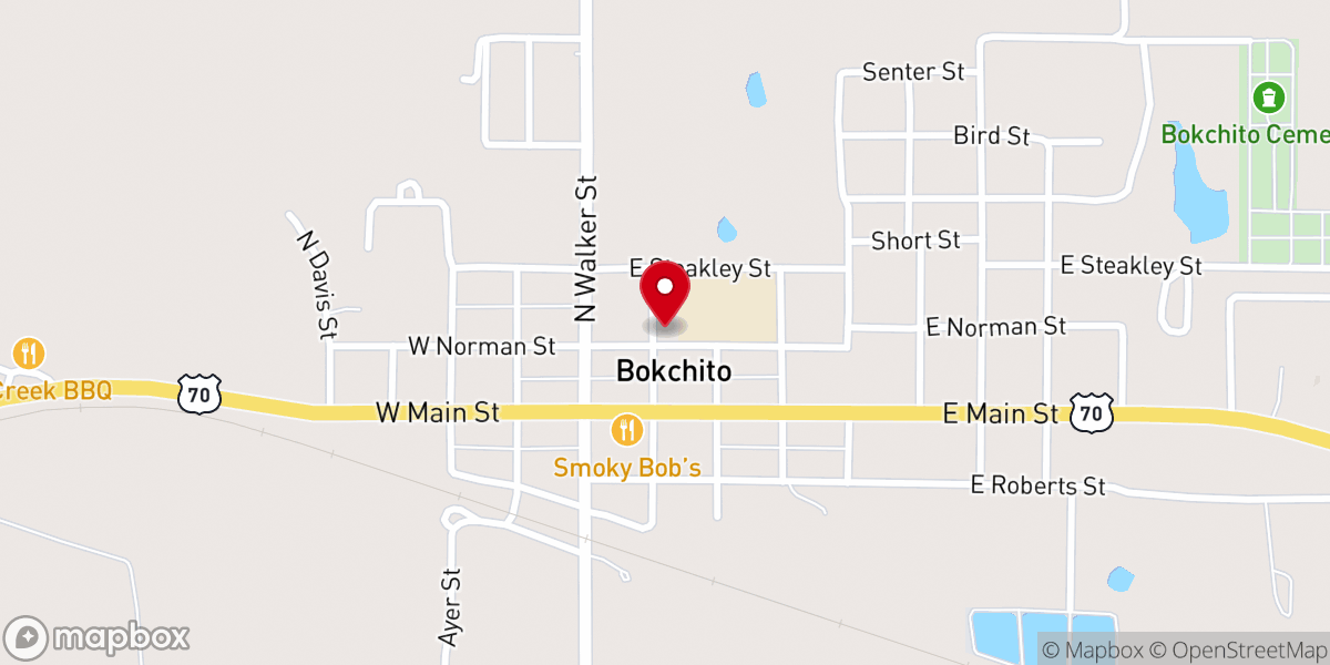 Map showing location of First Baptist Church