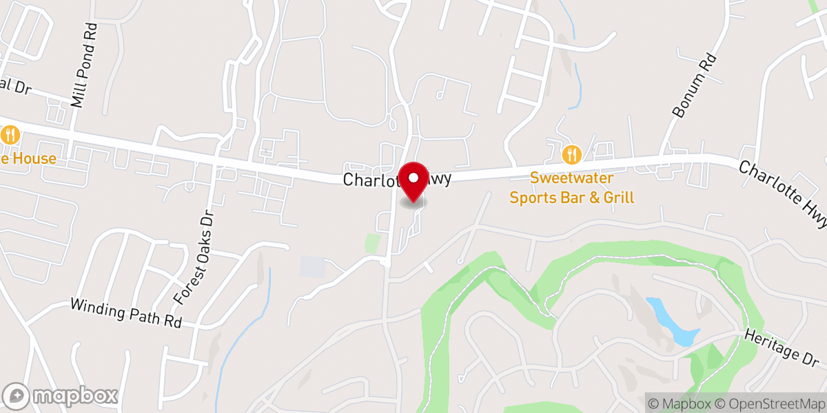 Map showing location of Community Church at Lake Wylie