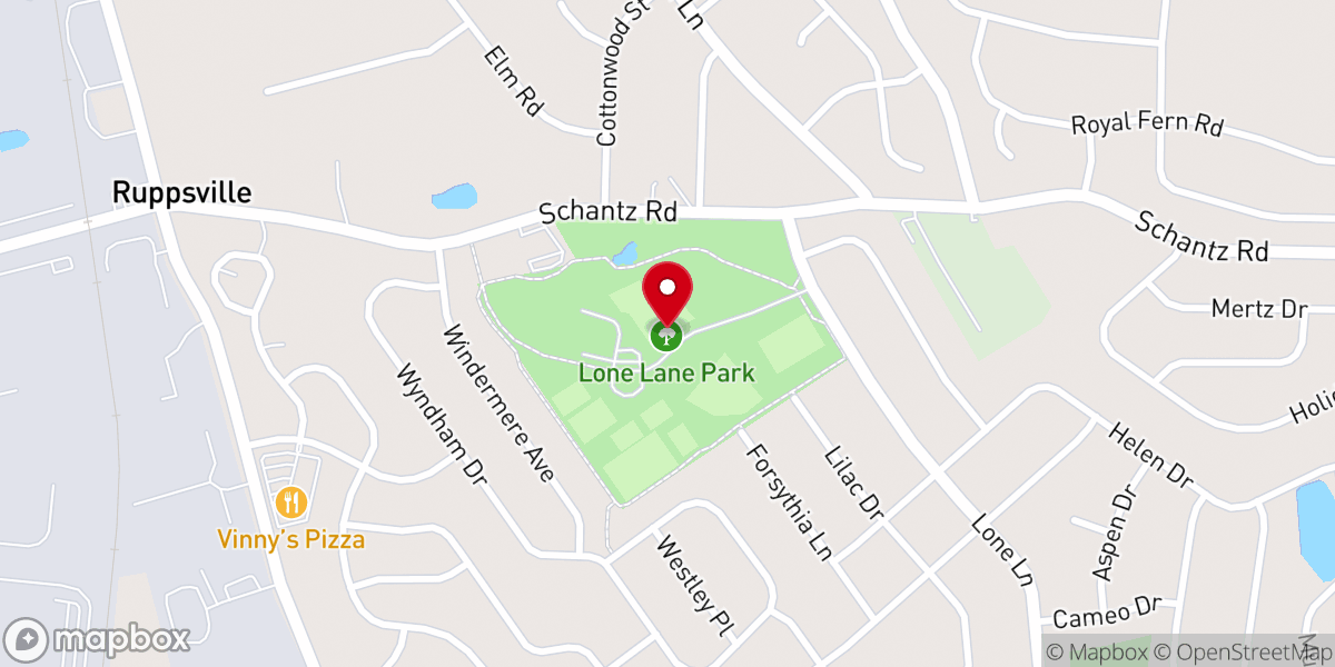 Map showing location of Lone Lane Park