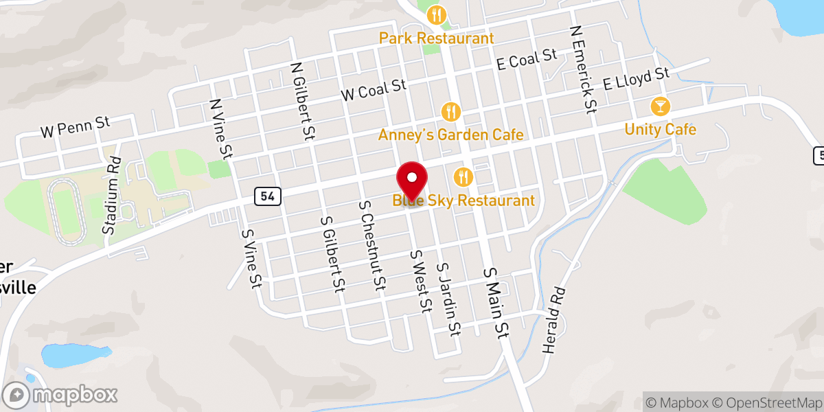 Map showing location of First Baptist Church