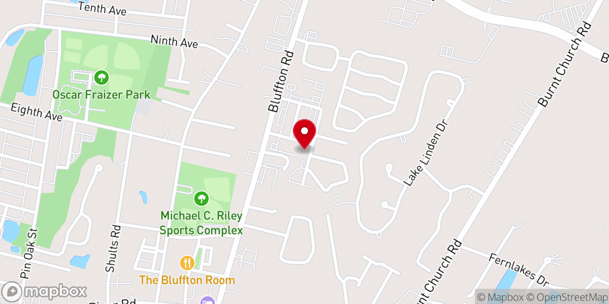 Map showing location of Compassion Bluffton Offices