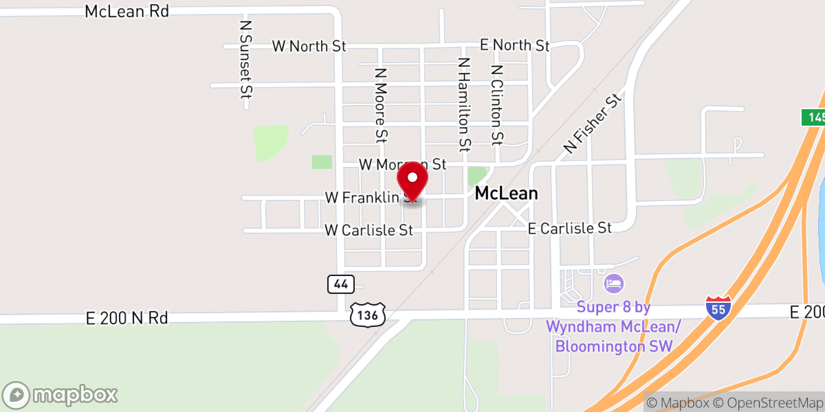 Map showing location of McLean United Methodist Church