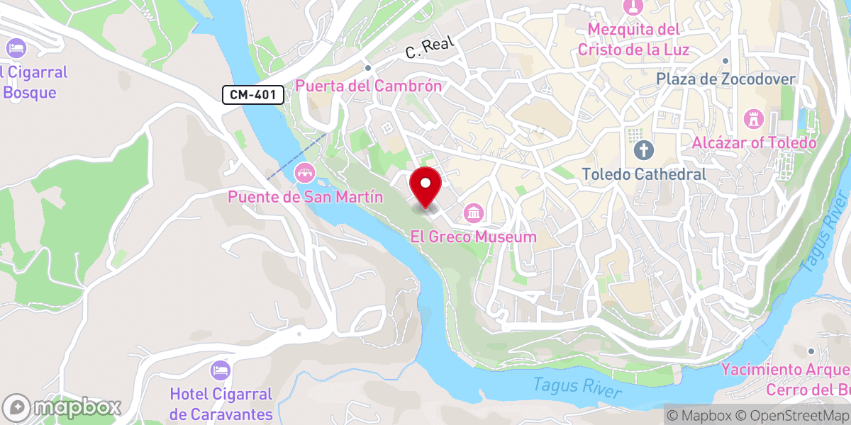 Map showing location of Templo Viejo