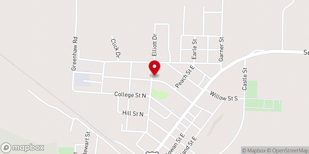 Map showing location of Harvest Revival Church