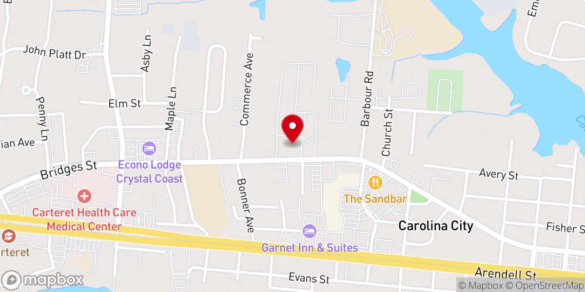 Map showing location of East Coast Church