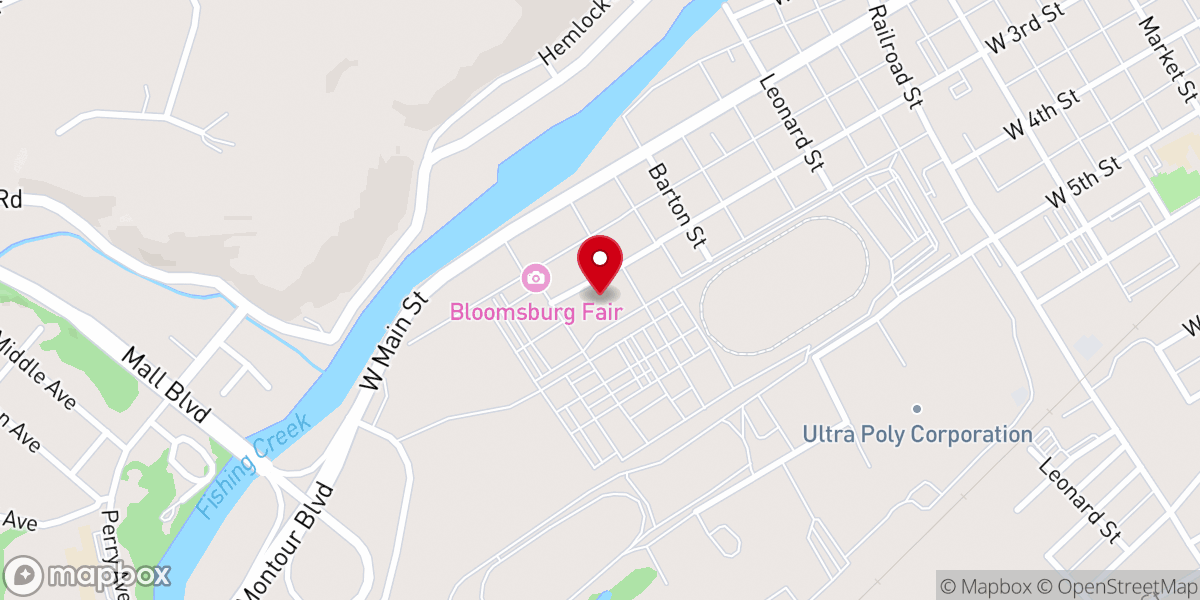 Map showing location of Bloomsburg Fair Association