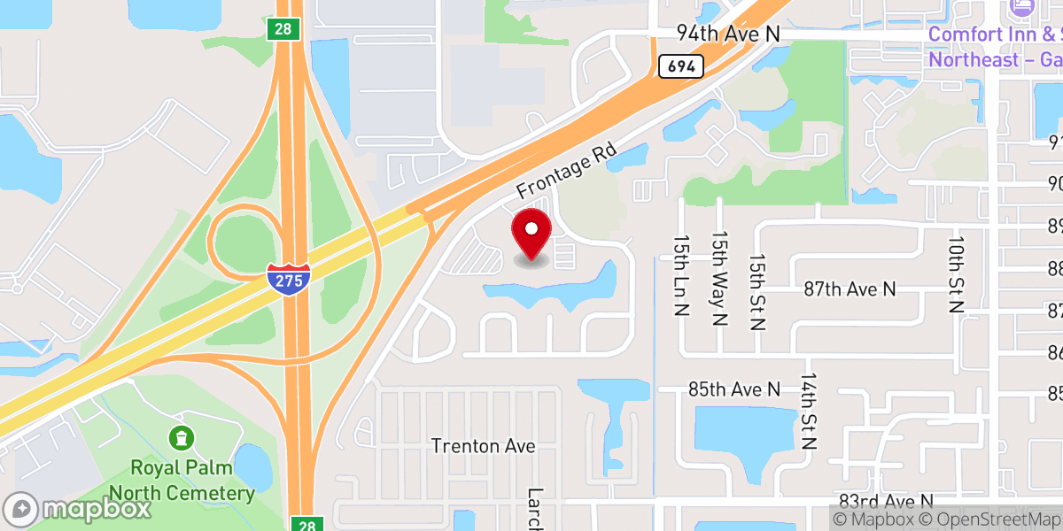 Map showing location of First Baptist Church Food Pantry