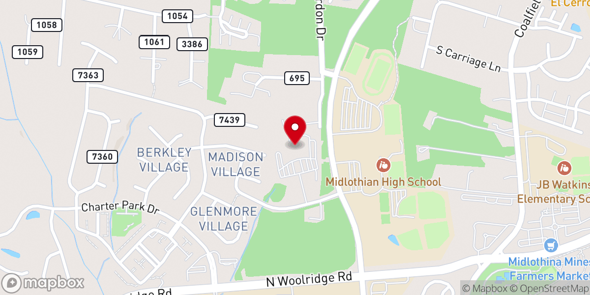 Map showing location of Grace Bible Church