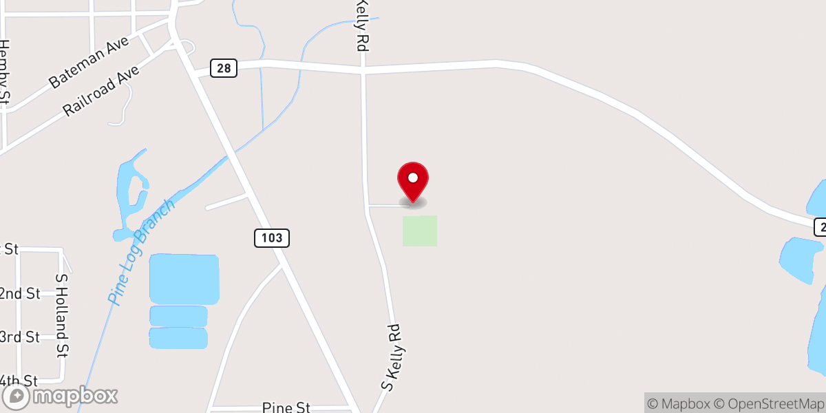 Map showing location of County Line Missionary Baptist