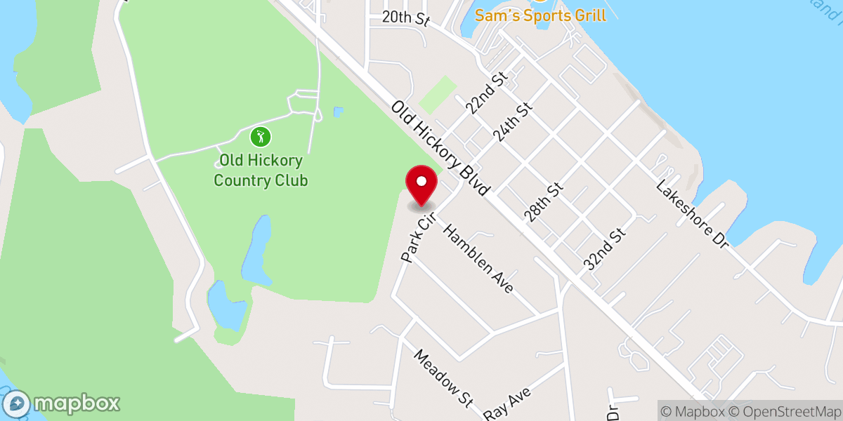 Map showing location of New Life Church Old Hickory