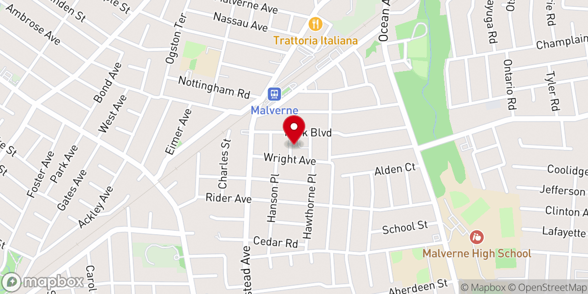 Map showing location of Our Lady of Lourdes Church