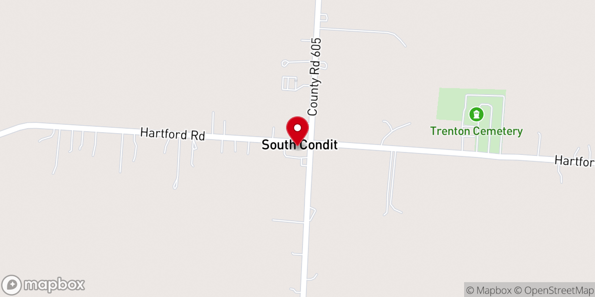 Map showing location of Condit Presbyterian Church