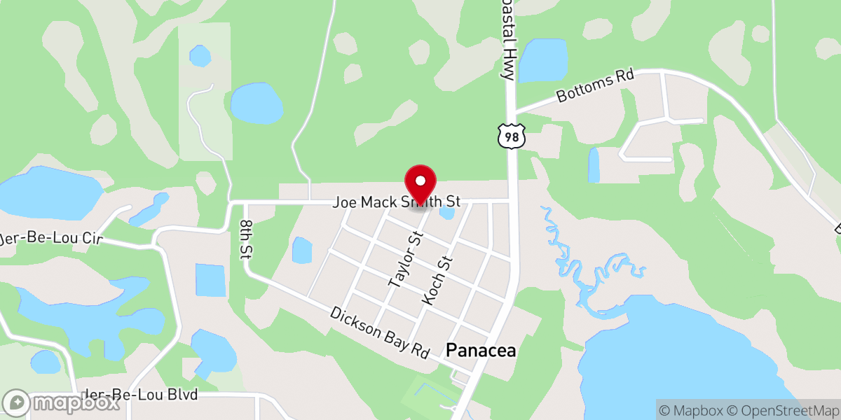 Map showing location of Panacea Full Gospel