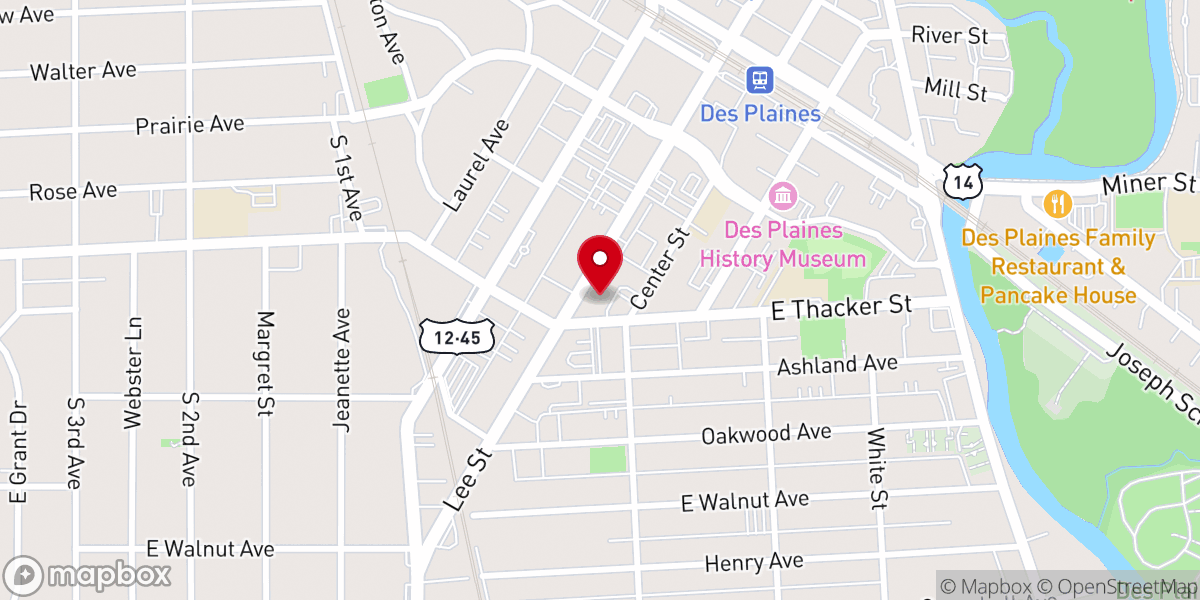 Map showing location of Centro Cristiano El Shaddai Chicago