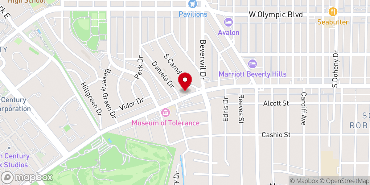 Map showing location of Congregation Mogen David