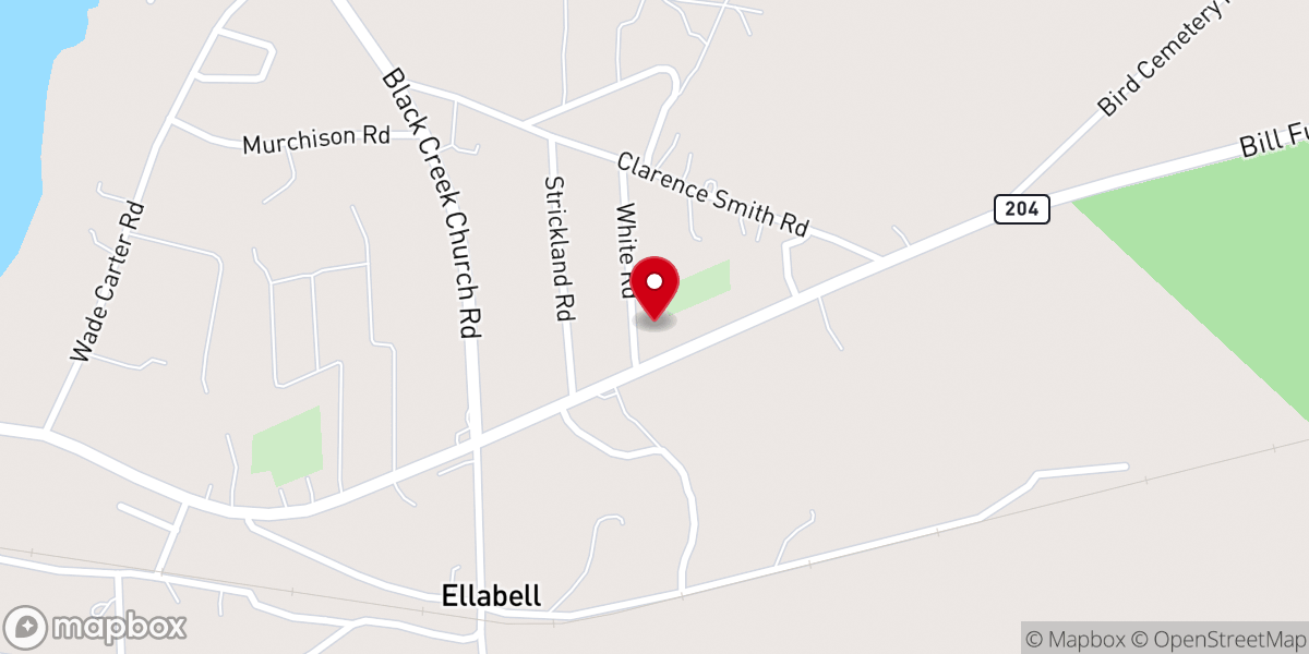 Map showing location of First Baptist Church of Ellabell
