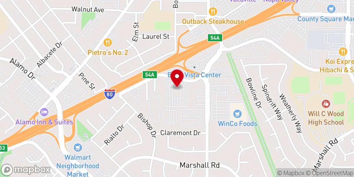 Map showing location of Thrive Church CA