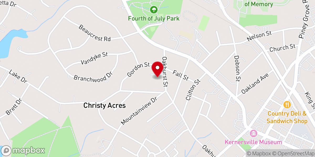Map showing location of First Presbyterian Church