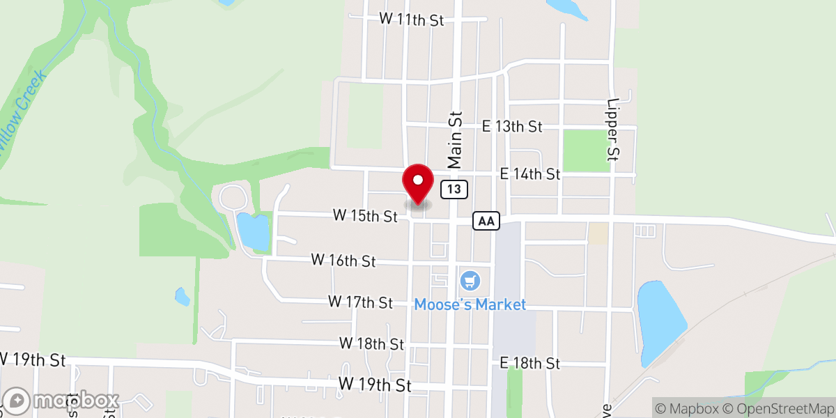 Map showing location of WW Studio @ Grace United Methodist Church Higginsville