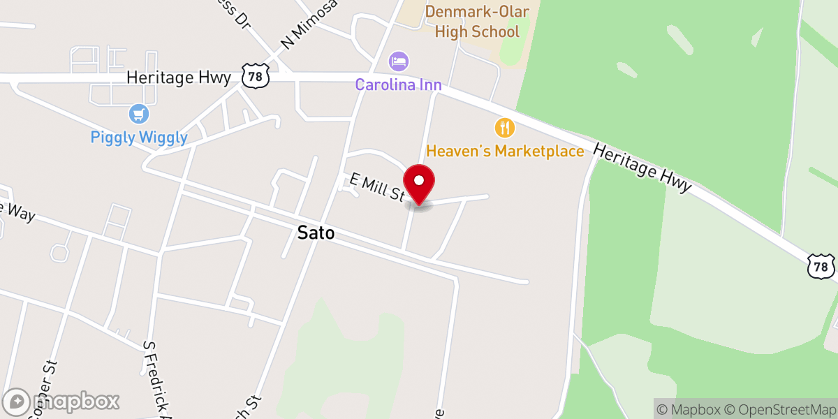 Map showing location of Bethel Ame Church