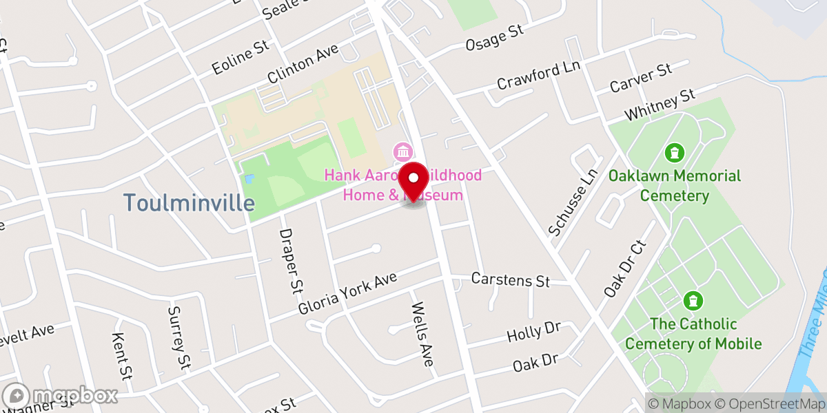 Map showing location of Franklin Street Baptist Church