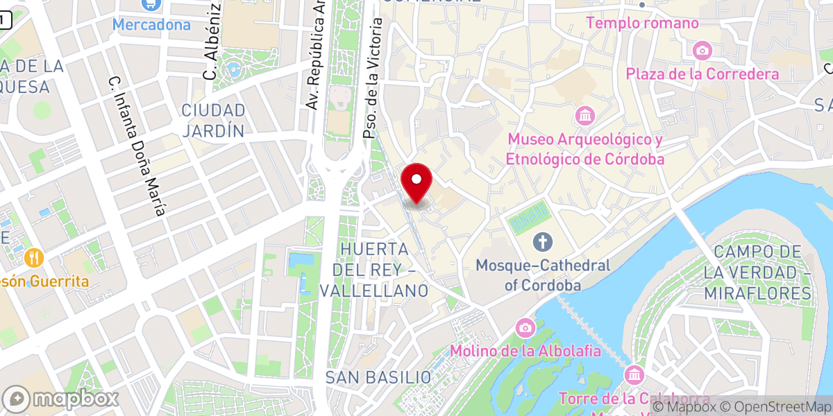 Map showing location of Sinagoga de Córdoba
