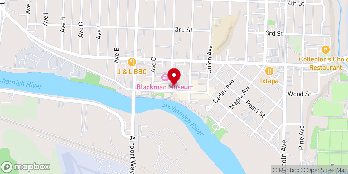 Map showing location of Historic Downtown Snohomish