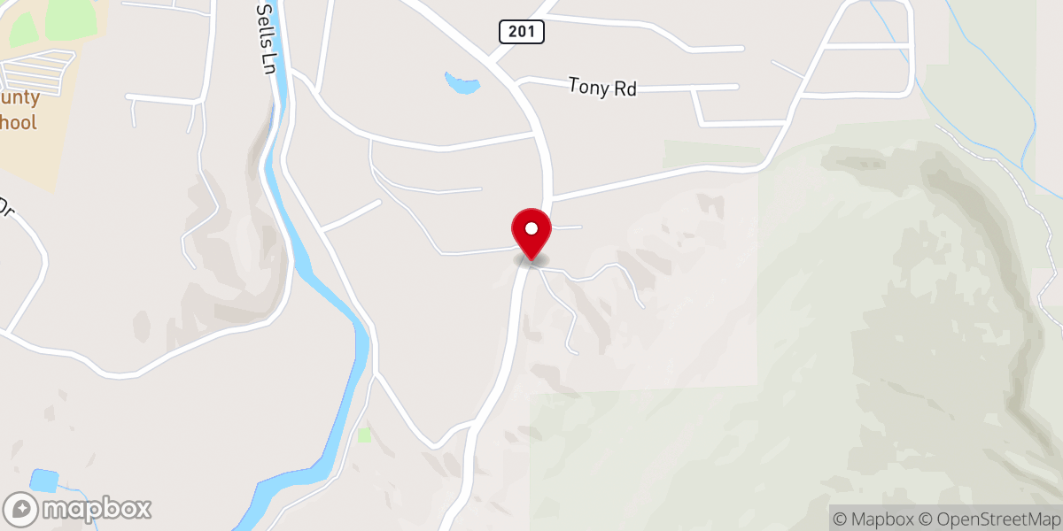 Map showing location of Oakleaf Cottage