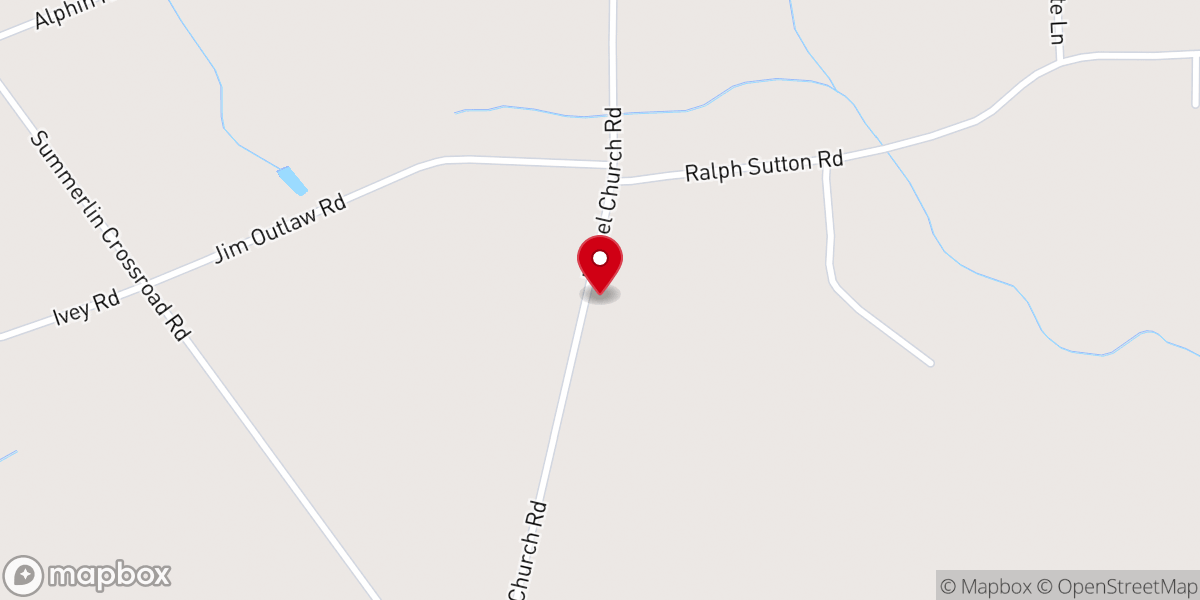 Map showing location of Bethel Methodist Church