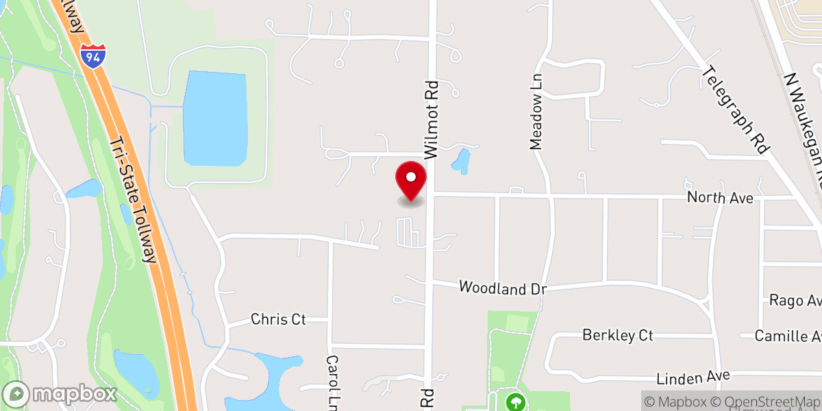 Map showing location of Congregation B'nai Tikvah