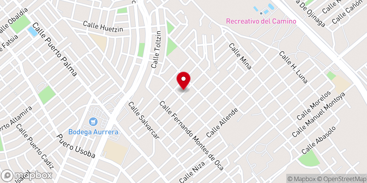 Map showing location of Iglesia Bautista General de Agua Viva