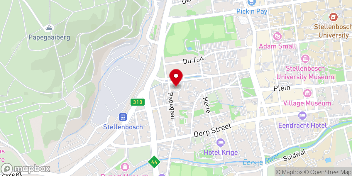 Map showing location of NG Kerk Stellenbosch-Wes