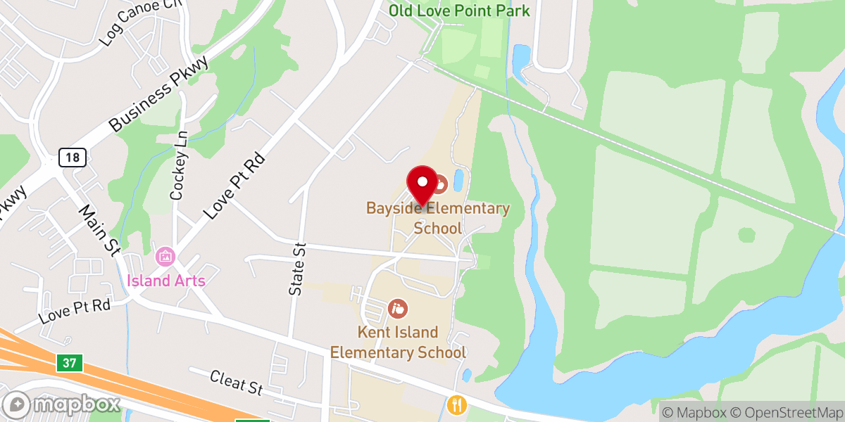 Map showing location of Bayside Elementary School