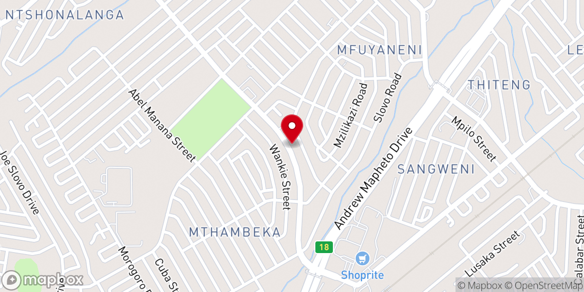 Map showing location of Umfuyaneni Methodist Church