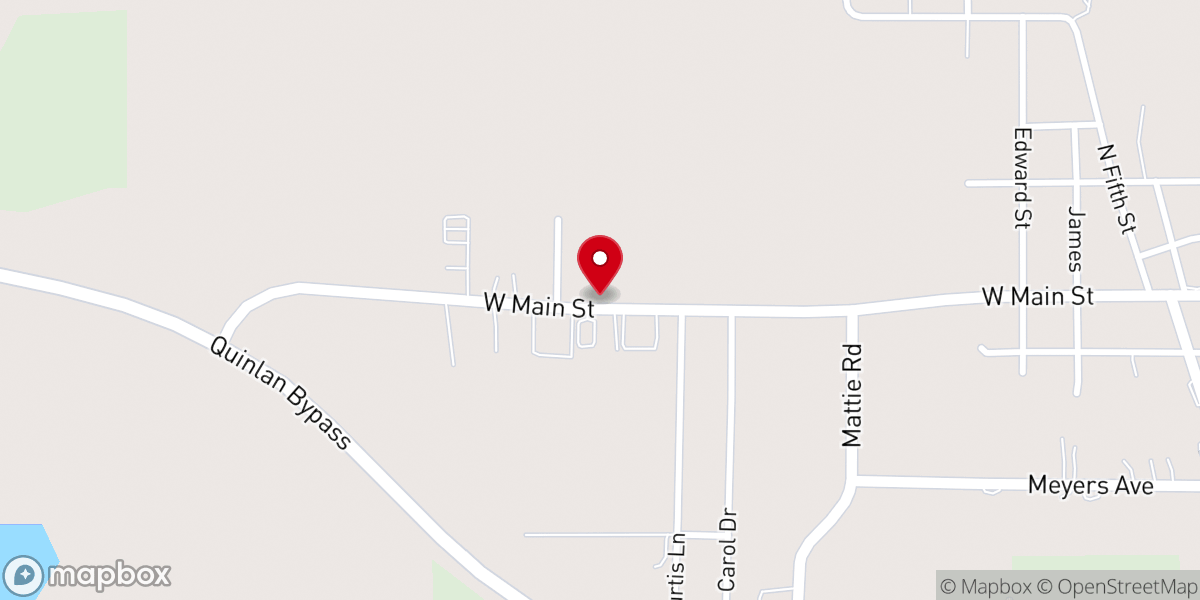 Map showing location of The Greater Vision Church of Tawakoni Texas