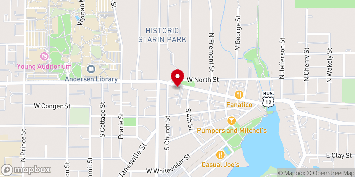 Map showing location of First English Lutheran Church Offices
