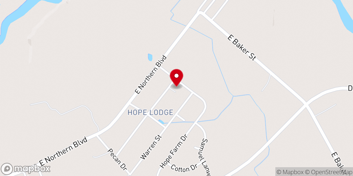 Map showing location of New Grace Baptist Church
