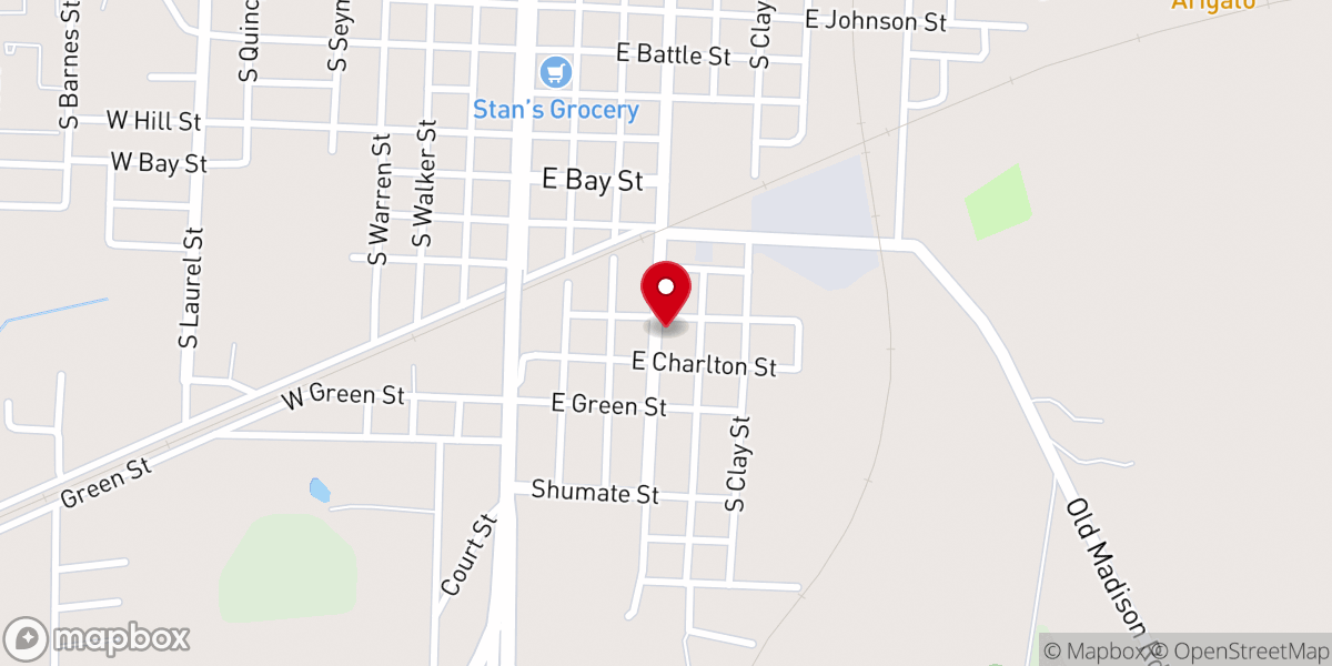 Map showing location of Beulah Missionary Baptist Church