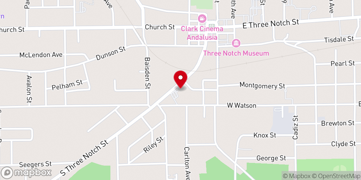 Map showing location of Christian Service Center