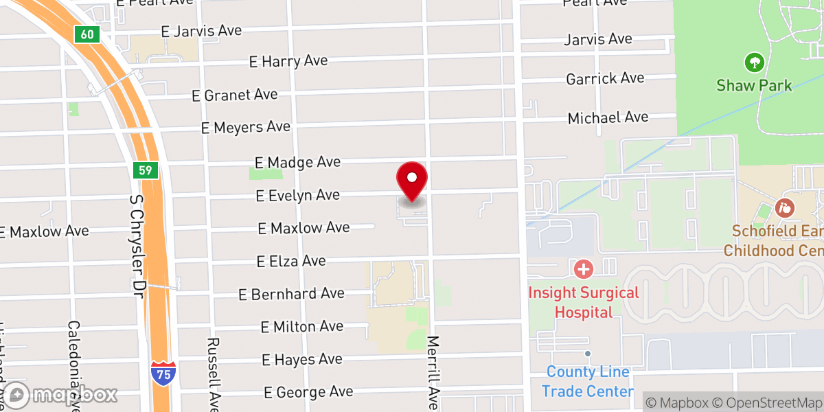 Map showing location of Saint Justin's Catholic Church