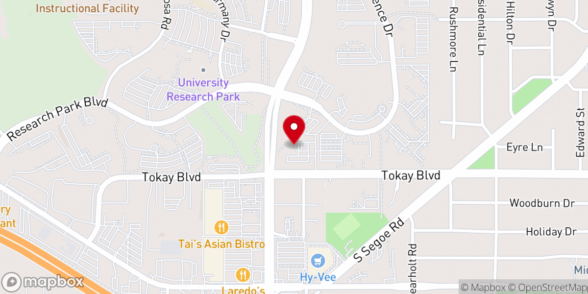 Map showing location of Lake Trails Presbyterian Church