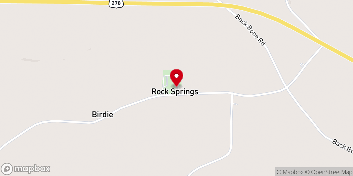 Map showing location of Rock Springs United Methodist Church