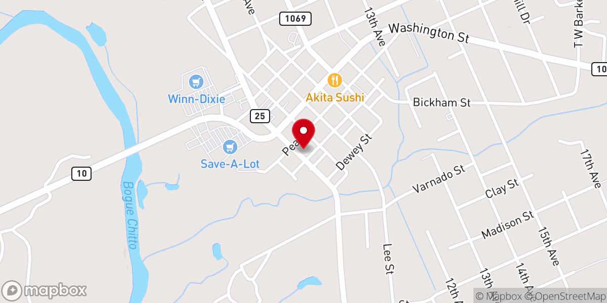 Map showing location of Washington Parish Tourism Commission