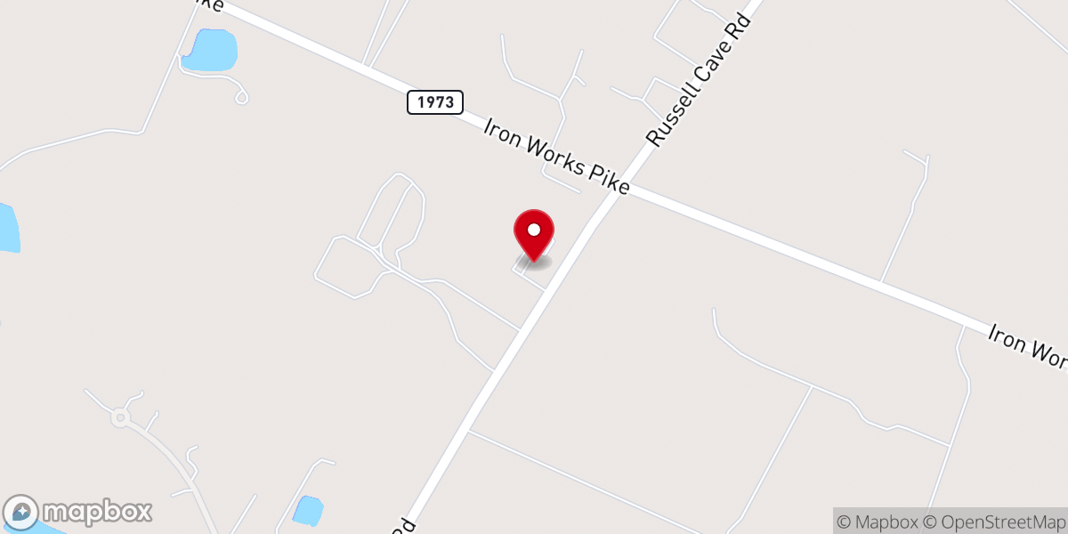 Map showing location of Russell Cave Baptist Church