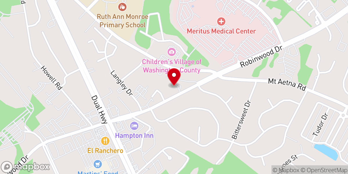 Map showing location of Hagerstown Church-The Nazarene